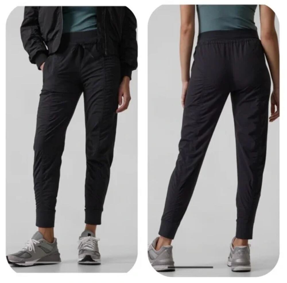 ATHLETA Black Altitude Pant Stretch High-Rise Ruched Skinny Joggers Size 0